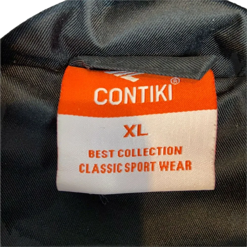 90s Puffer Coat Contiki Long Jacket Retro Stripe Men's XL Women's 1X Retro